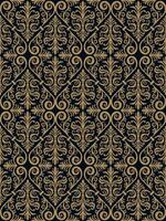 Seamless Damask Pattern On Black Background vector