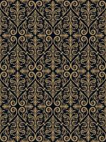 Seamless Damask Pattern On Black Background vector