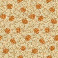 Seamless Autumn Pattern With Pumpkin vector