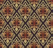 Seamless Baroque Pattern On Black Background vector