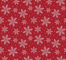 Seamless Christmas Snowflakes On Red Background vector