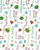 Seamless Christmas Wordings With Elements vector