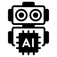 ai y robótica icono vector