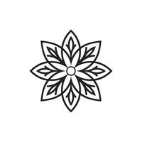 Flower mandala ornament vector icon logo. Stock illustration.