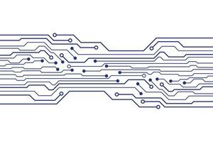 Abstract futuristic circuit board technology background. Circuit board with various technology elements. vector