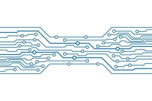 resumen futurista circuito tablero tecnología antecedentes. circuito tablero con varios tecnología elementos. vector