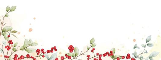 Abstract art watercolor of berries branches designed on stains background vector