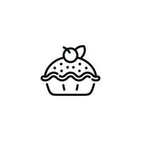 Pie line icon isolated on white background vector