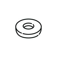 Donut line icon isolated on white background vector