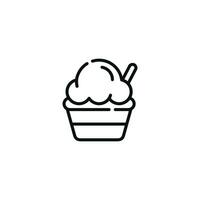 Ice cream line icon isolated on white background vector