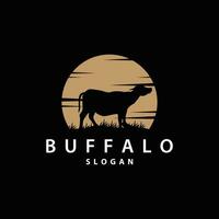 Minimalist Buffalo Logo Template Illustration Symbol vector