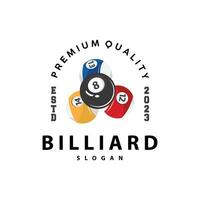 Billiard Logo Minimalist Design Ball and Stick Symbol Illustration Template vector