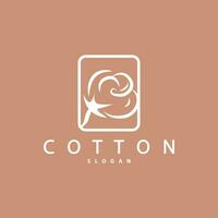 Cotton Logo Minimalist Design Simple Illustration Template vector