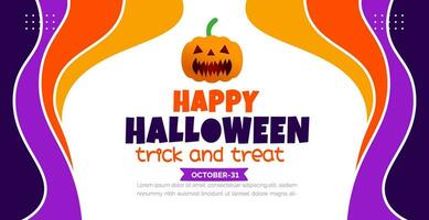 31 October happy Halloween background design with pumpkins. use to background, banner, placard, party invitation card, book cover and poster design template with text inscription and standard color. vector