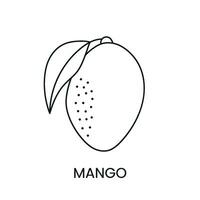 mango línea icono en vector, Fruta ilustración vector