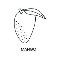 mango línea icono en vector, Fruta ilustración vector