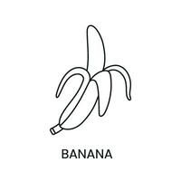 Banana line icon in vector, tropical fruit illustration vector