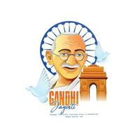 contento Gandhi Jayanti vector ilustración diseño