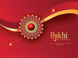 Decorated rakhi for Indian festival of brother and sister bonding celebration Raksha Bandhan  Template Design with nice illustration in a creative background vector, banner vector