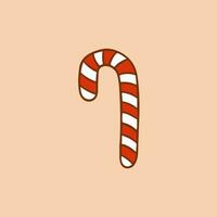 Christmas Candy Cane Symbol. Social Media Post. Christmas Decoration Vector Illustration.