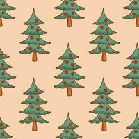 Christmas Tree Pattern Background. Social Media Post. Christmas Decoration Vector Illustration.