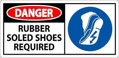 Danger Sign Rubber Soled Shoes Required vector