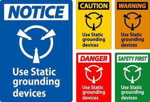 Warning Sign Use Static Grounding Devices vector