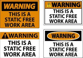 Warning Sign This Is A Static Free Work Area vector