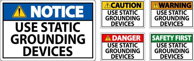 Caution Sign Use Static Grounding Devices vector