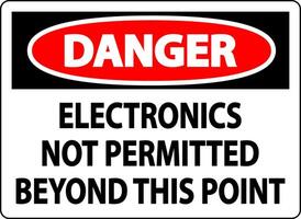 Danger Sign Electronics Not Permitted Beyond This Point vector