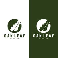 Oak Leaf Logo Design, Simple Green Plant Vector, Template Illustration vector