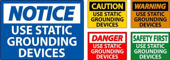 Caution Sign Use Static Grounding Devices vector