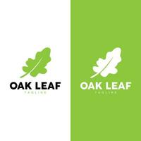 Oak Leaf Logo Design, Simple Green Plant Vector, Template Illustration vector