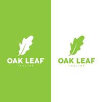 Oak Leaf Logo Design, Simple Green Plant Vector, Template Illustration vector