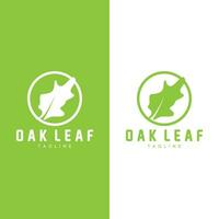 Oak Leaf Logo Design, Simple Green Plant Vector, Template Illustration vector