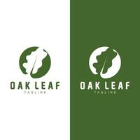 Oak Leaf Logo Design, Simple Green Plant Vector, Template Illustration vector