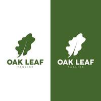 Oak Leaf Logo Design, Simple Green Plant Vector, Template Illustration vector