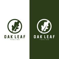 Oak Leaf Logo Design, Simple Green Plant Vector, Template Illustration vector