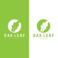 Oak Leaf Logo Design, Simple Green Plant Vector, Template Illustration vector