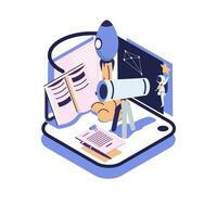 school subject astronomy flat style isometric illustration vector design