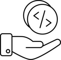 web code line icons design style vector