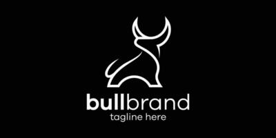 bull line logo design icon vector illustration