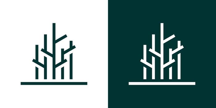 tree logo design made in an abstract and minimalist style. vector