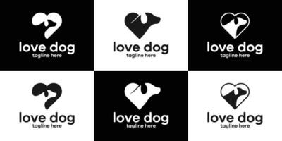 dog and love logo design icon vector illustration