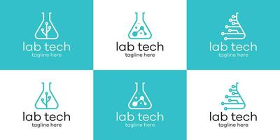 logo diseño laboratorio y tecnología icono vector ilustración