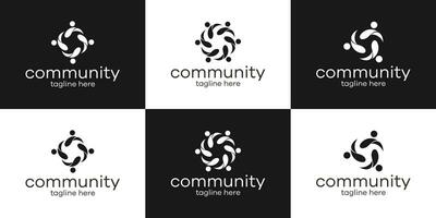 tim trabajo comunidad logo diseño vector ilustración