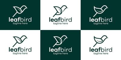 bird and leaf logo design vector illustration