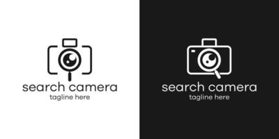 magnifying glass and camera logo vector illustration