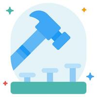 Hammer and Nail icon illustration, for uiux, infographic, etc vector