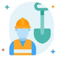 Construction Worker icon illustration, for uiux, infographic, etc vector